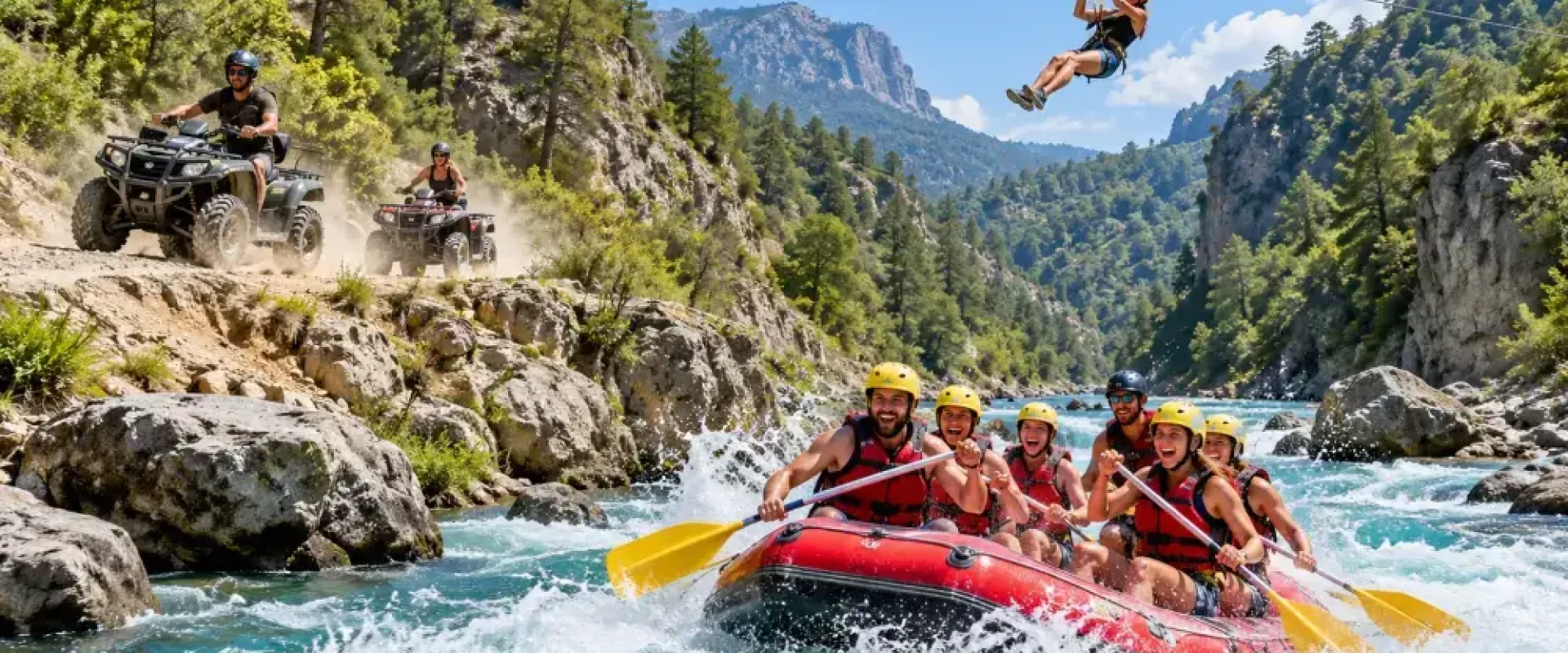 Kemer Çıkışlı Rafting Kombo Tur ( 3 Aktivite )
